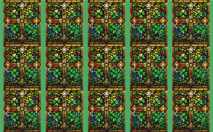 DecoCraft - Elevated Texture - Cherokee Rose - Realistic Stained Glass - Lucky Shamrocks - Celtic Garden Glass