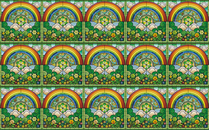 DecoCraft - Elevated Texture - Cherokee Rose - Realistic Stained Glass - Lucky Shamrocks - Rainbow Valley