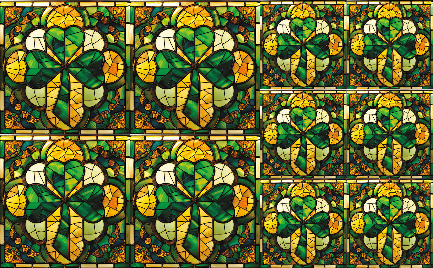 DecoCraft - Elevated Texture - Cherokee Rose - Realistic Stained Glass - Lucky Shamrocks - Golden Shamrock