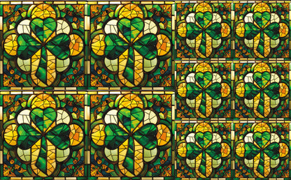 DecoCraft - Elevated Texture - Cherokee Rose - Realistic Stained Glass - Lucky Shamrocks - Golden Shamrock