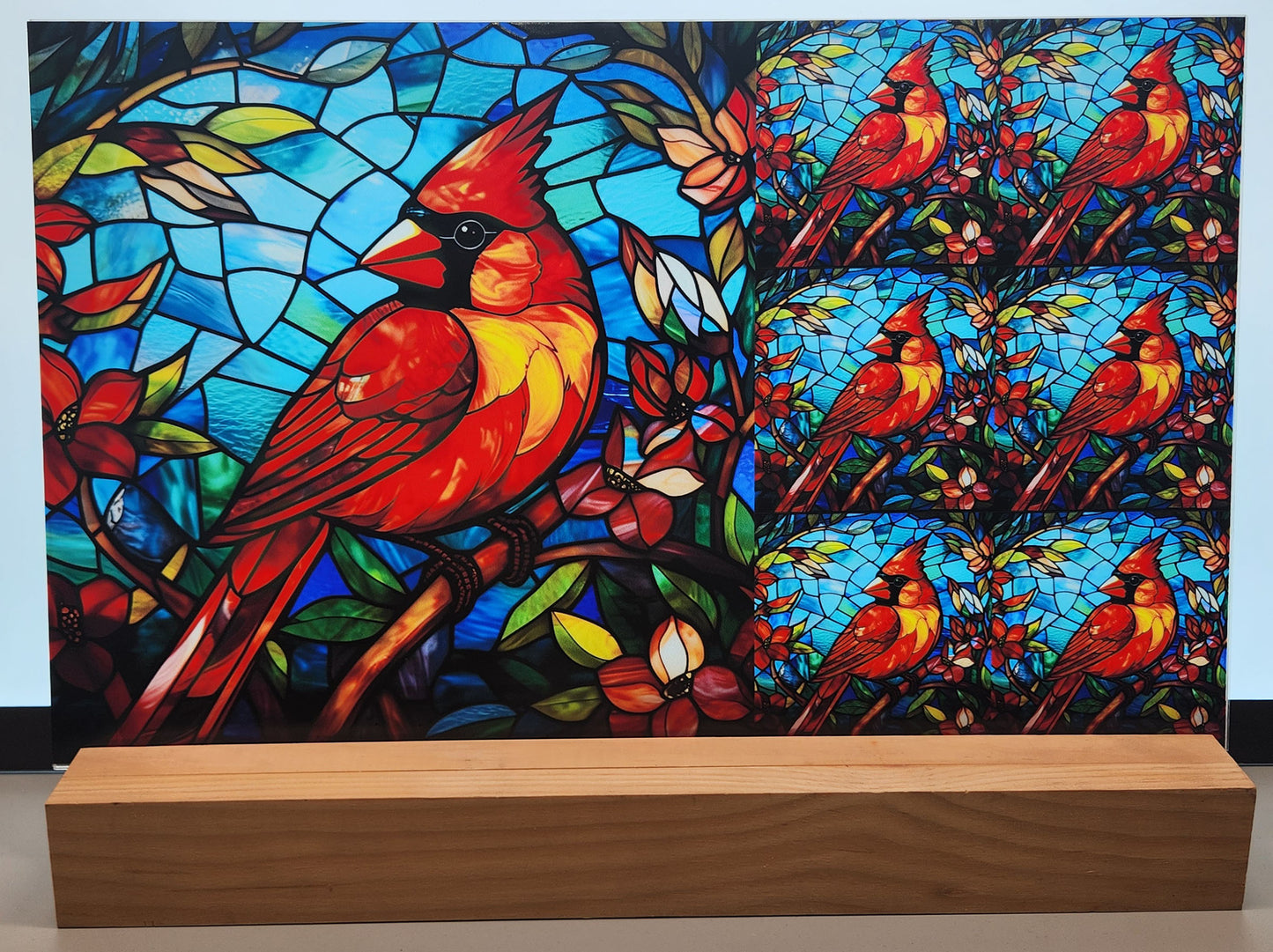 DecoCraft - Scenic Elevated Texture Tiles - Realistic Stained Glass - Cardinal