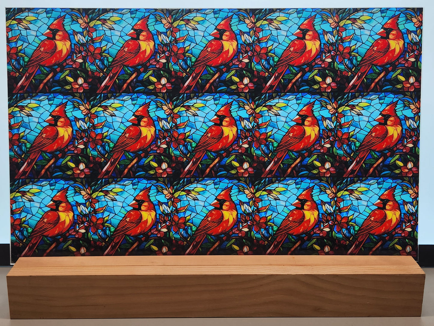 DecoCraft - Scenic Elevated Texture Tiles - Realistic Stained Glass - Cardinal