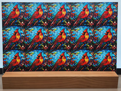 DecoCraft - Scenic Elevated Texture Tiles - Realistic Stained Glass - Cardinal