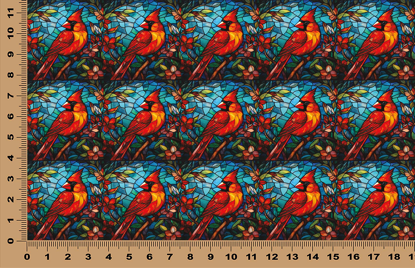 DecoCraft - Scenic Elevated Texture Tiles - Realistic Stained Glass - Cardinal