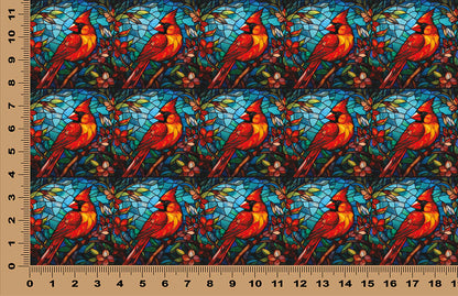 DecoCraft - Scenic Elevated Texture Tiles - Realistic Stained Glass - Cardinal