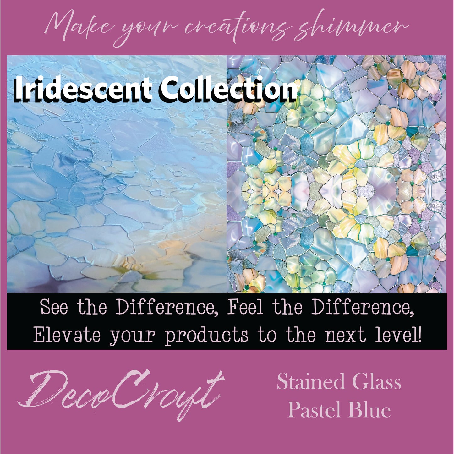 DecoCraft - Iridescent Collection - Stained Glass - Pastel Blue