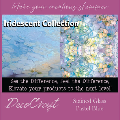 DecoCraft - Iridescent Collection - Stained Glass - Pastel Blue