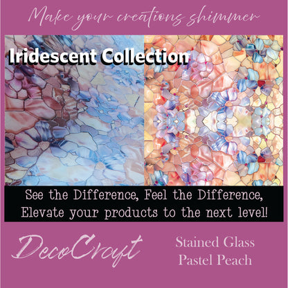 DecoCraft - Iridescent Collection - Stained Glass - Pastel Peach
