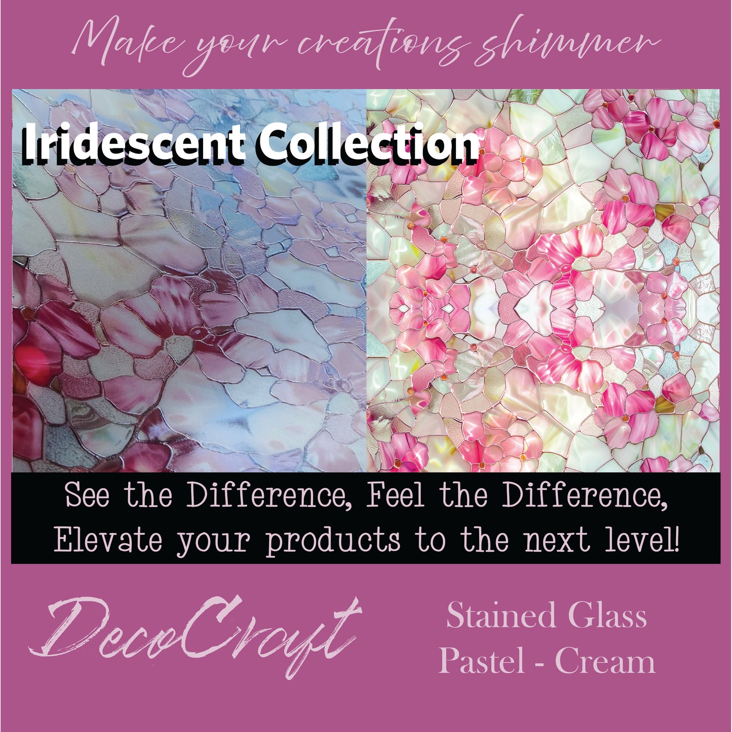 DecoCraft - Iridescent Collection - Stained Glass - Pastel Cream