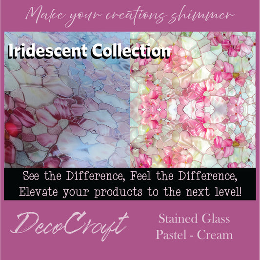DecoCraft - Iridescent Collection - Stained Glass - Pastel Cream