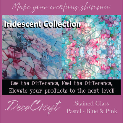 DecoCraft - Iridescent Collection - Stained Glass - Pastel Blue & Pink