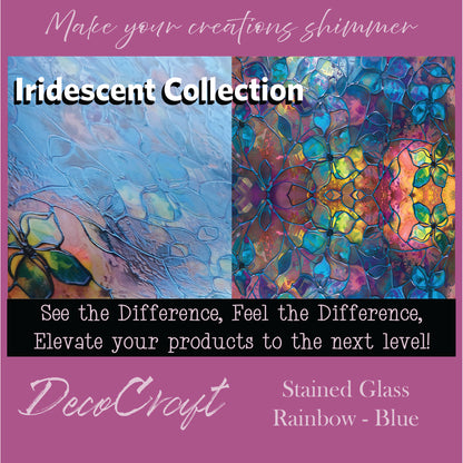 DecoCraft - Iridescent Collection - Stained Glass - Rainbow - Blue