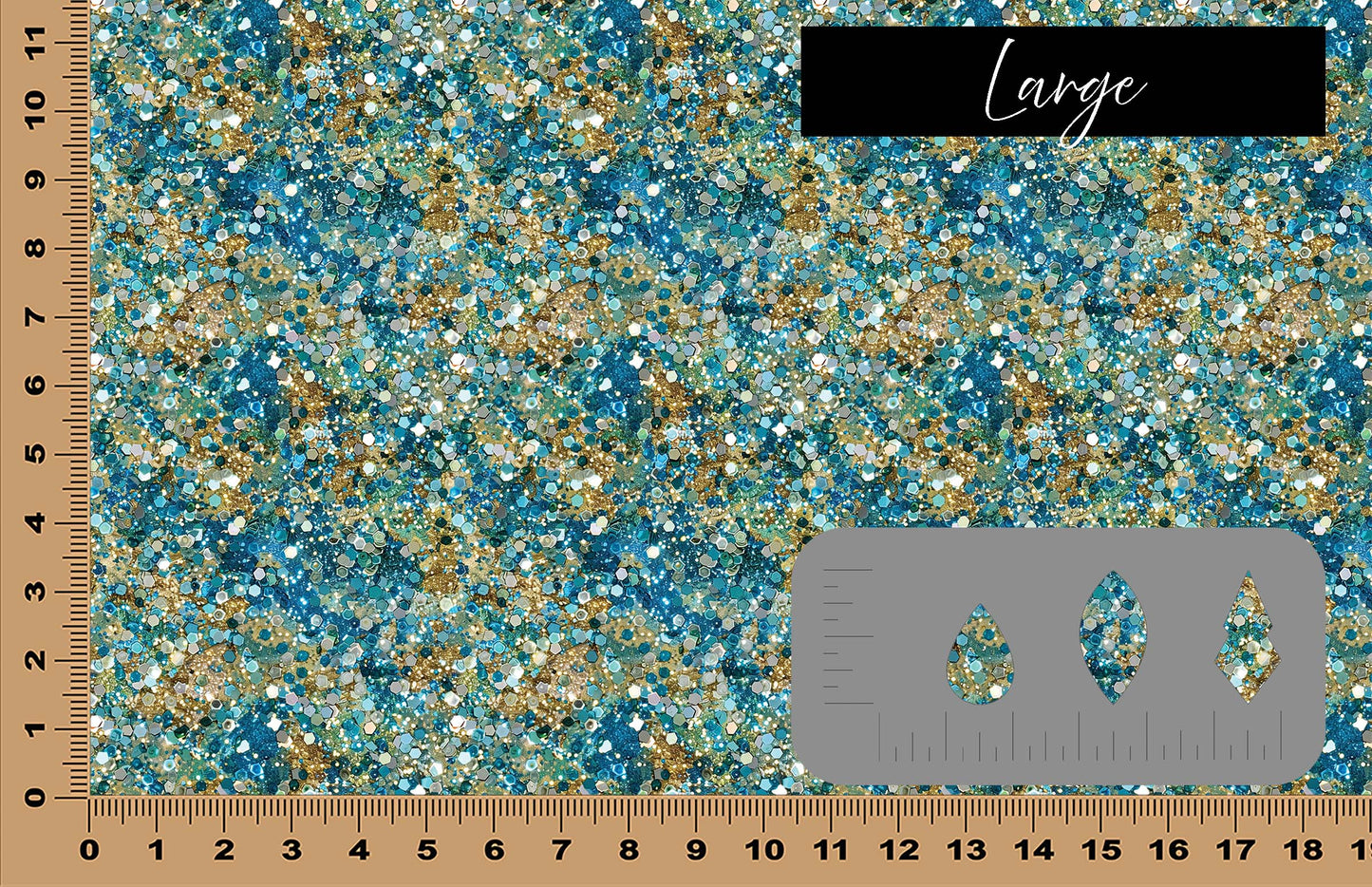 DecoCraft - Iridescent Collection - Sparkling Tides - Blue Green Chunky Glitter