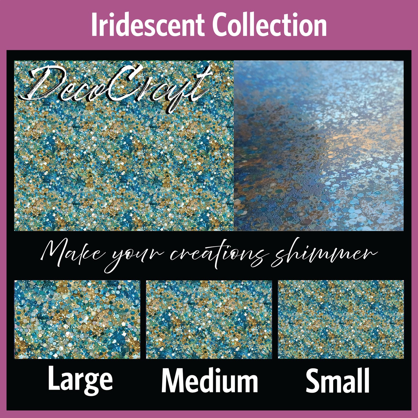 DecoCraft - Iridescent Collection - Sparkling Tides - Blue Green Chunky Glitter