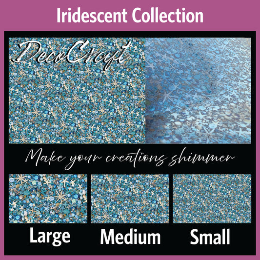 DecoCraft - Iridescent Collection - Sparkling Tides - Jewels and Stars