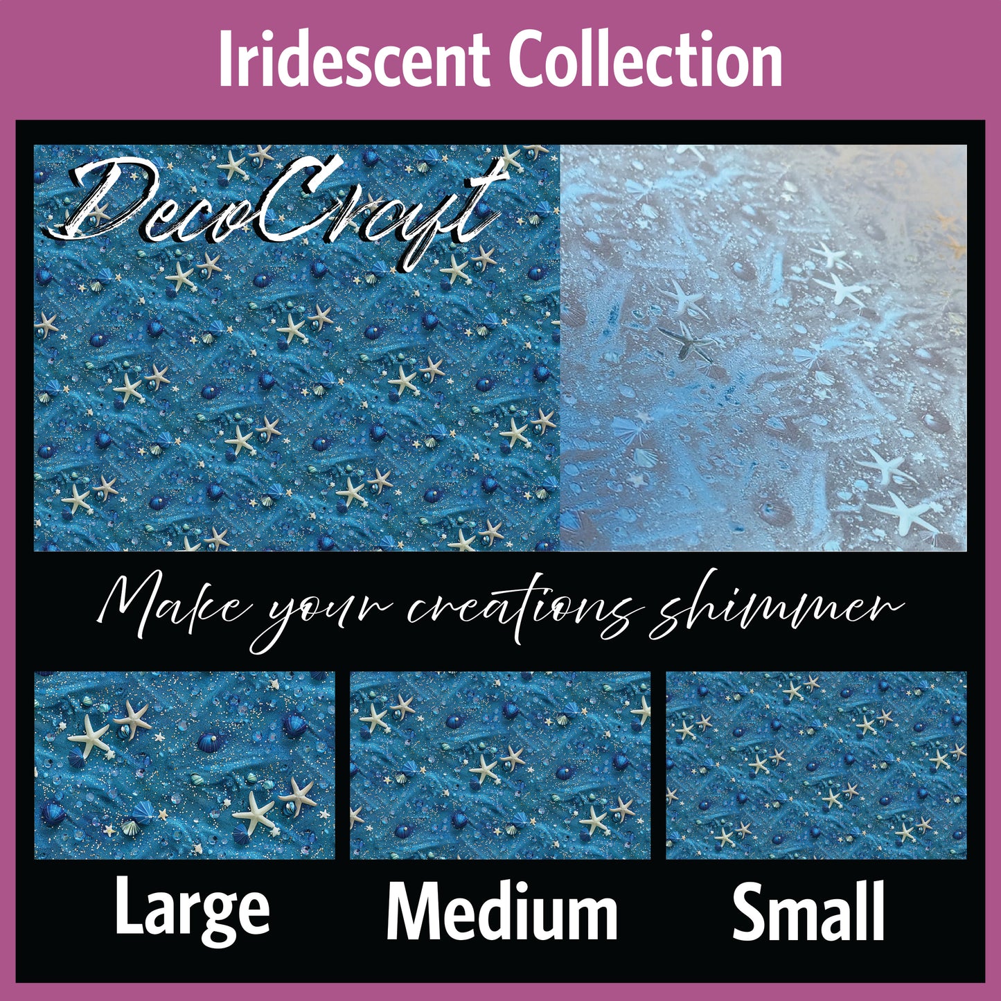 DecoCraft - Iridescent Collection - Sparkling Tides - Stars and Sand