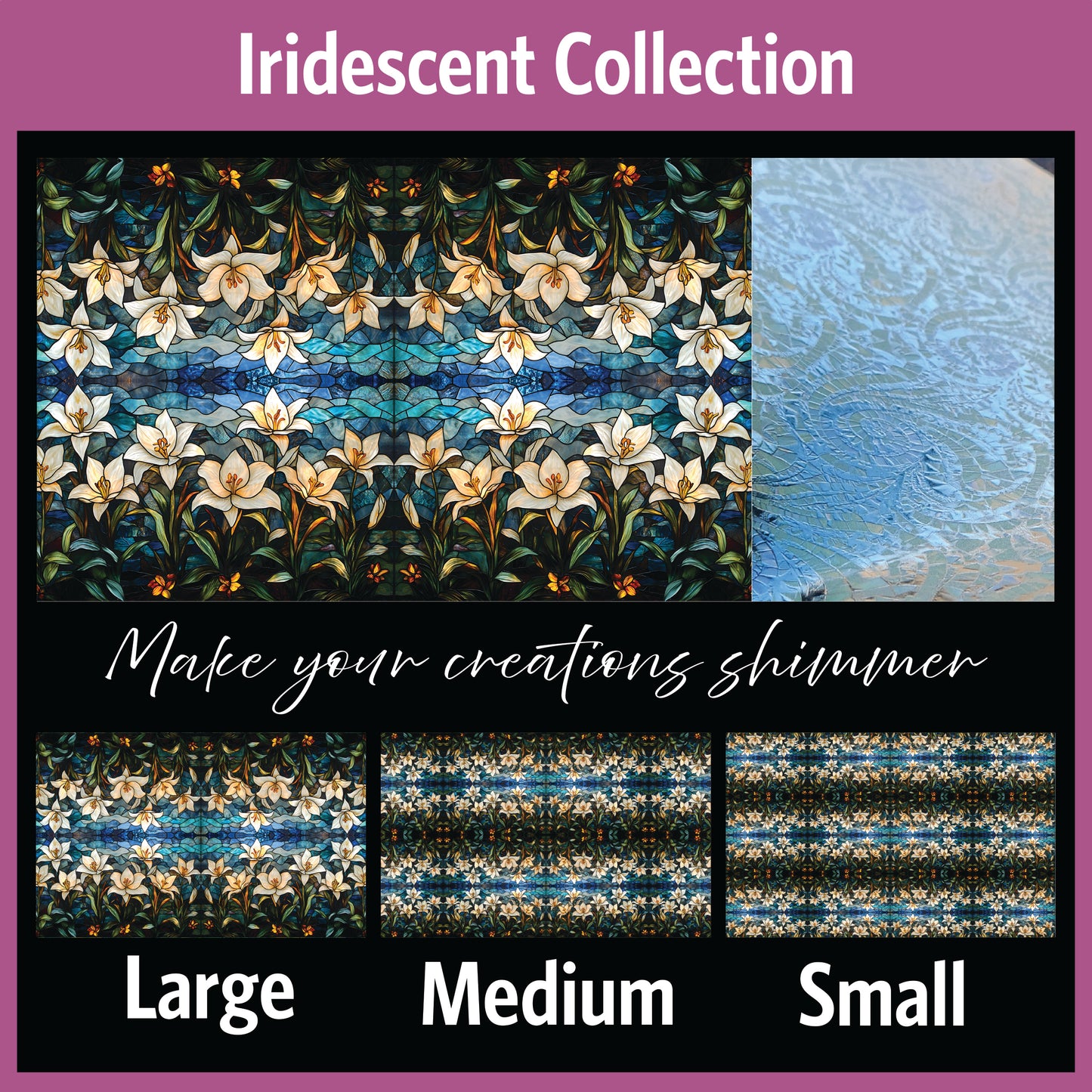 DecoCraft - Iridescent Collection - Stained Glass - Lily Garden Mosaic