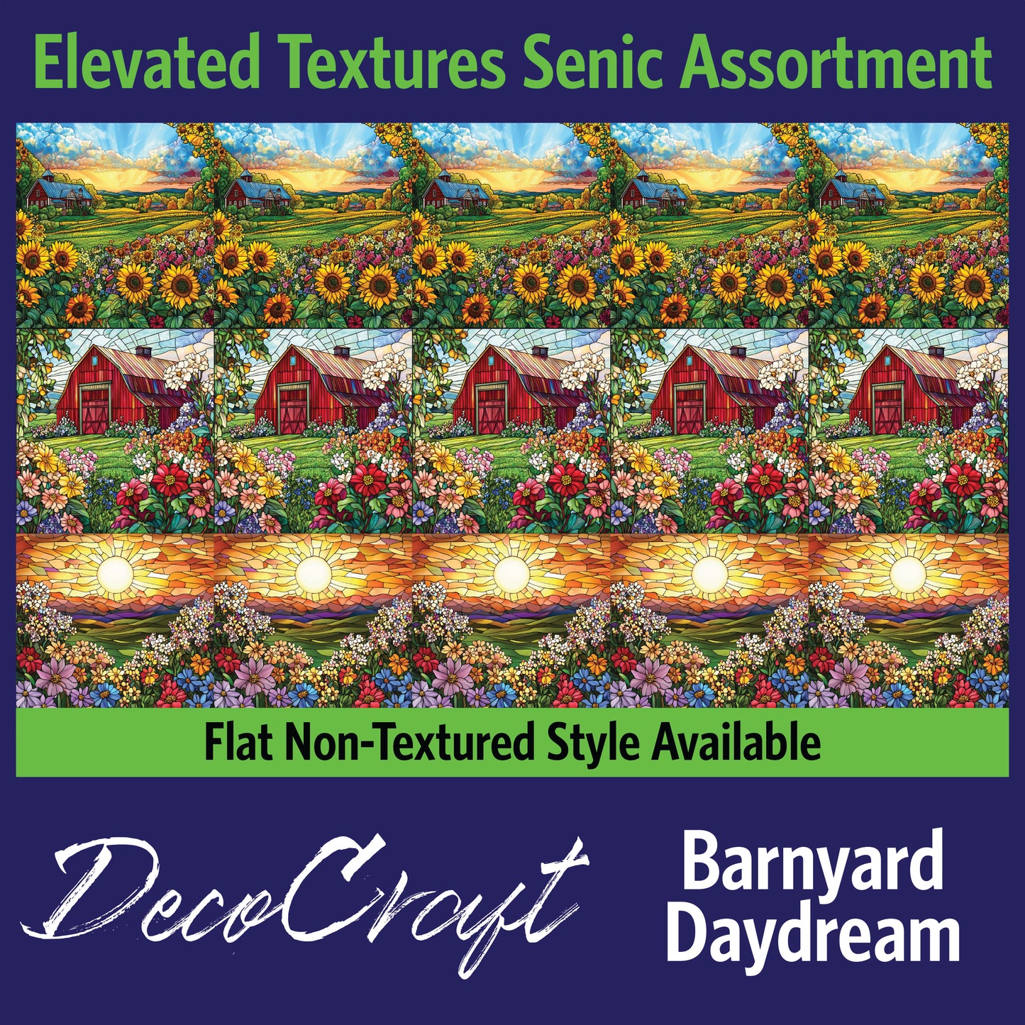 DecoCraft - Scenic Elevated Texture Tiles - Barnyard Daydream