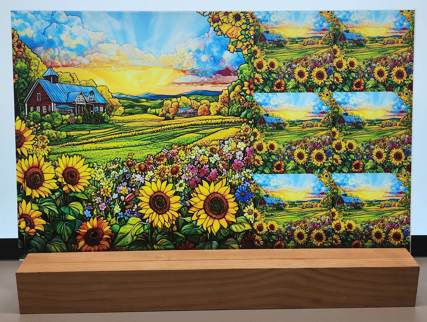 DecoCraft - Scenic Elevated Texture Tiles - Barnyard Daydream - Sunflower Ridge