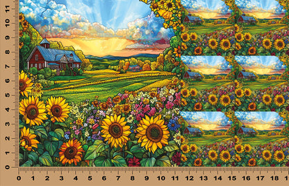DecoCraft - Scenic Elevated Texture Tiles - Barnyard Daydream - Sunflower Ridge