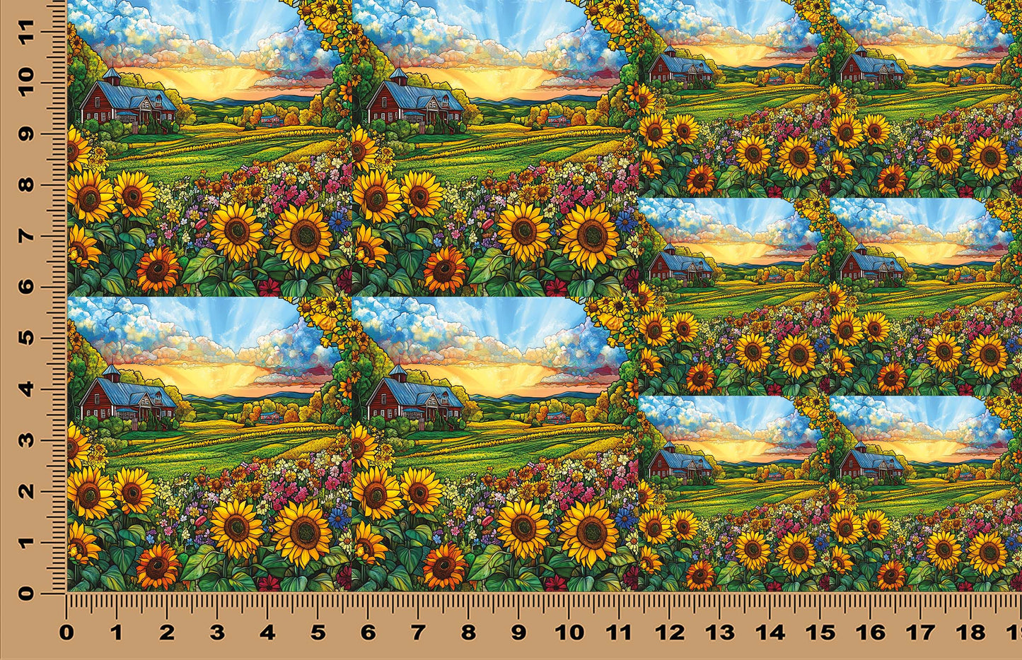 DecoCraft - Scenic Elevated Texture Tiles - Barnyard Daydream - Sunflower Ridge