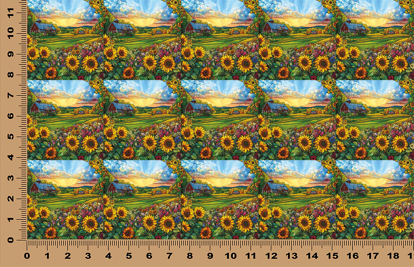 DecoCraft - Scenic Elevated Texture Tiles - Barnyard Daydream - Sunflower Ridge