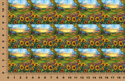 DecoCraft - Scenic Elevated Texture Tiles - Barnyard Daydream - Sunflower Ridge