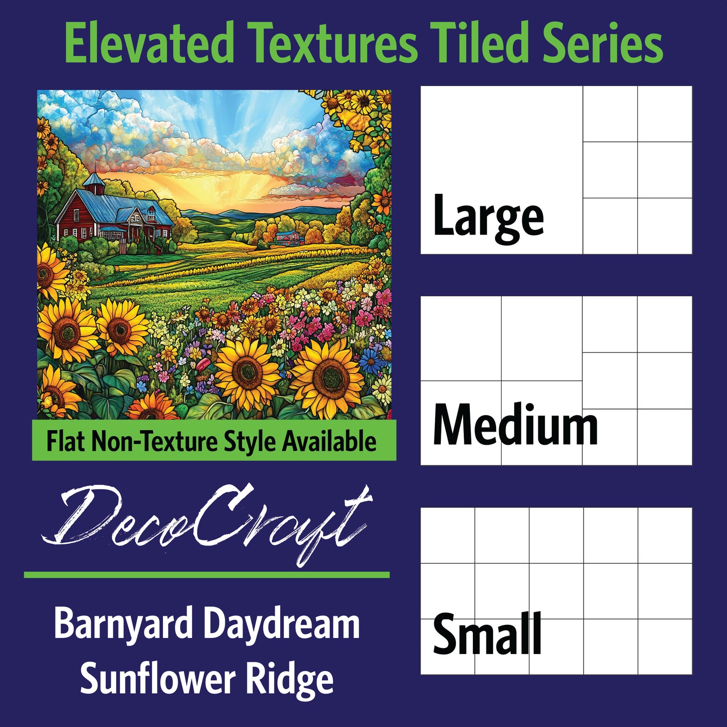 DecoCraft - Scenic Elevated Texture Tiles - Barnyard Daydream - Sunflower Ridge