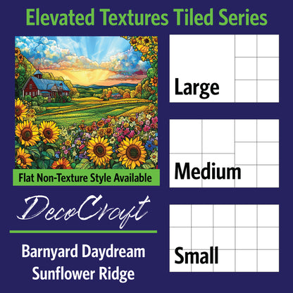 DecoCraft - Scenic Elevated Texture Tiles - Barnyard Daydream - Sunflower Ridge