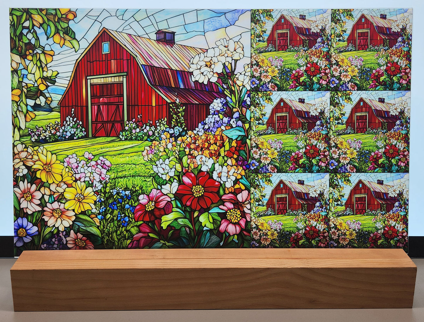 DecoCraft - Scenic Elevated Texture Tiles - Barnyard Daydream - Blooming Barn