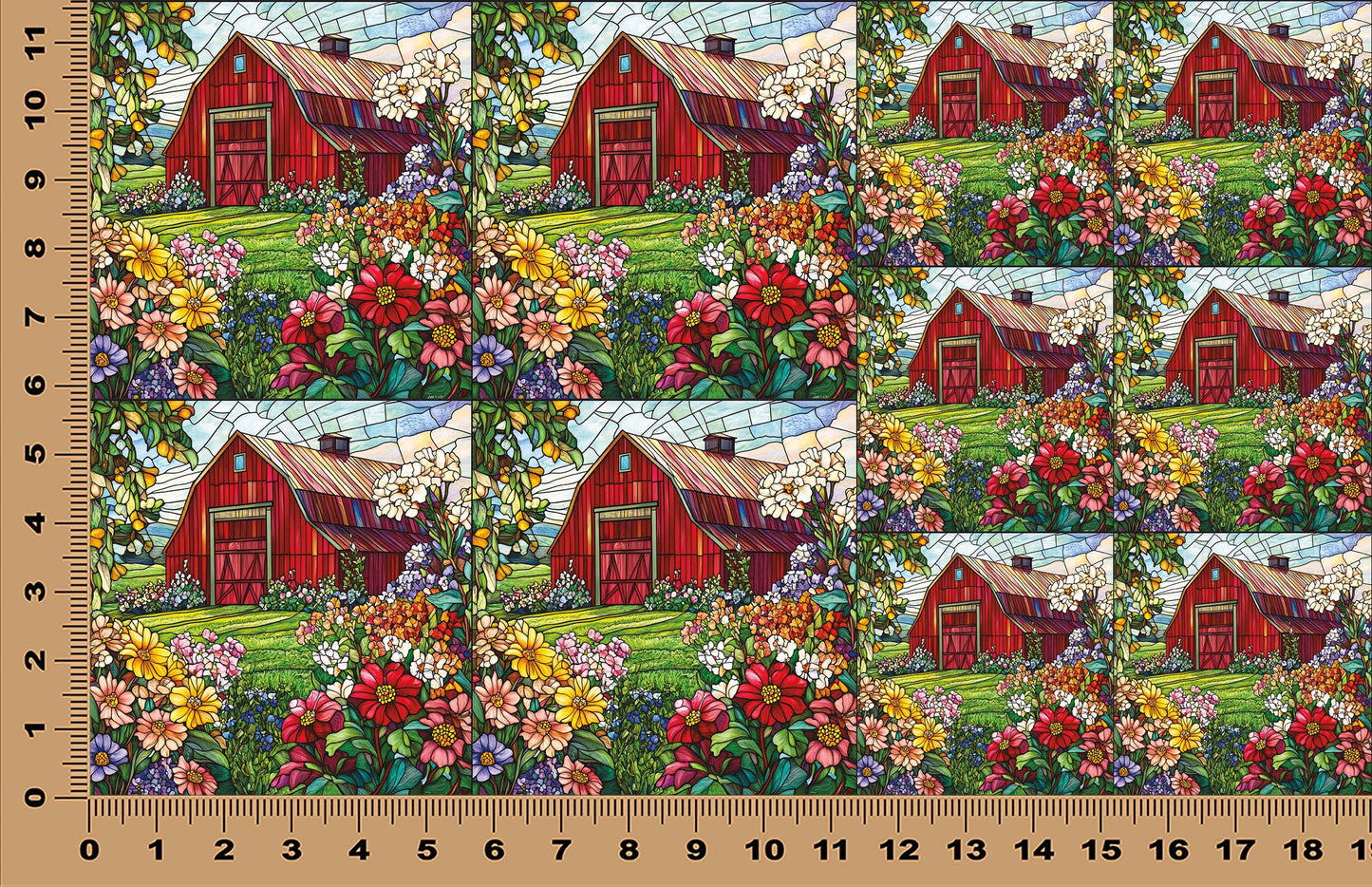 DecoCraft - Scenic Elevated Texture Tiles - Barnyard Daydream - Blooming Barn