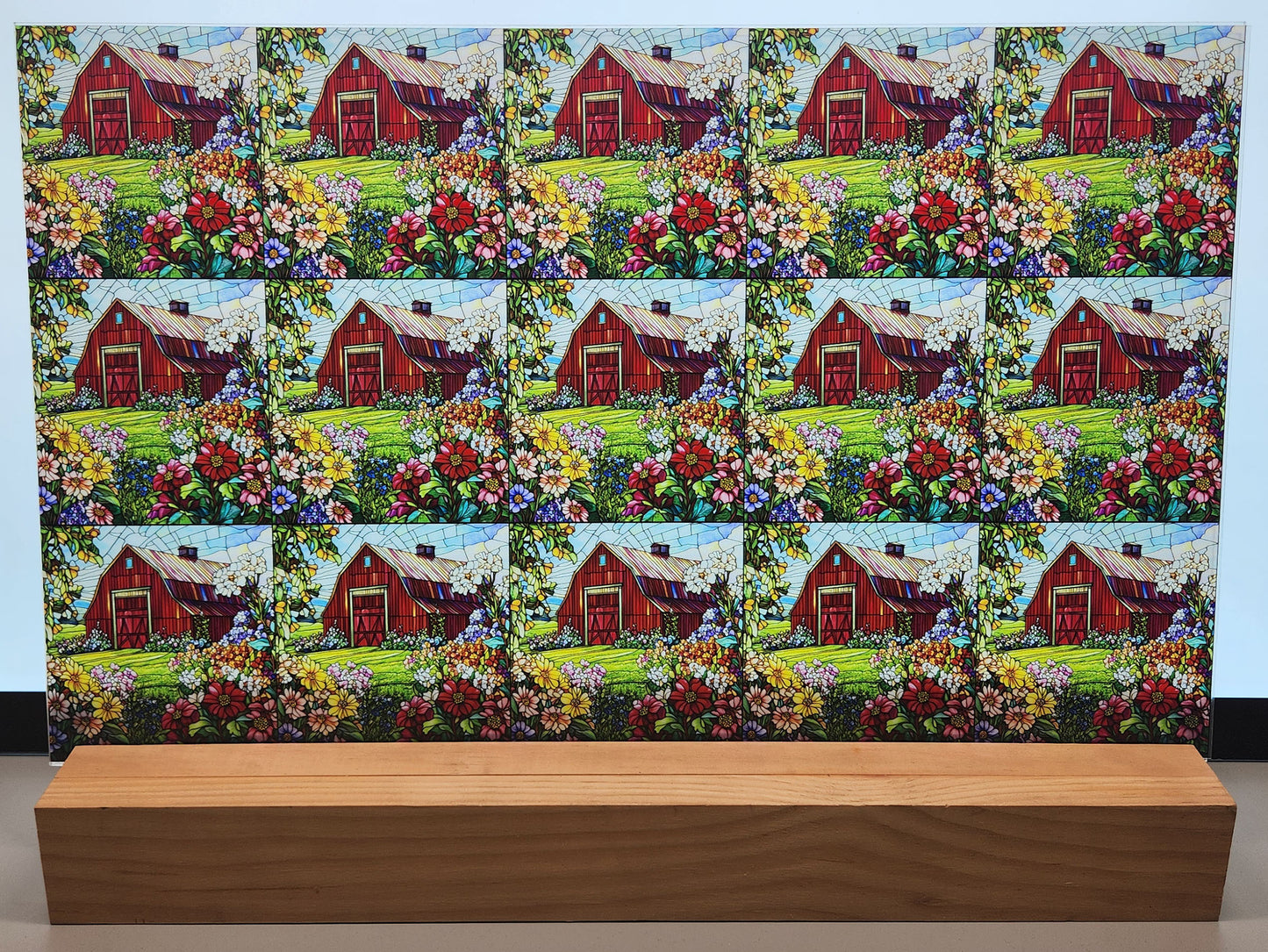 DecoCraft - Scenic Elevated Texture Tiles - Barnyard Daydream - Blooming Barn