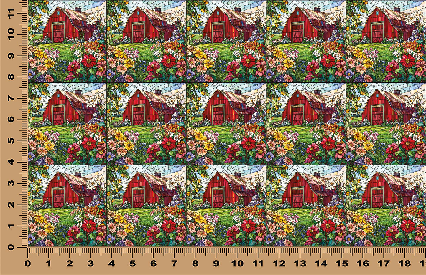 DecoCraft - Scenic Elevated Texture Tiles - Barnyard Daydream - Blooming Barn