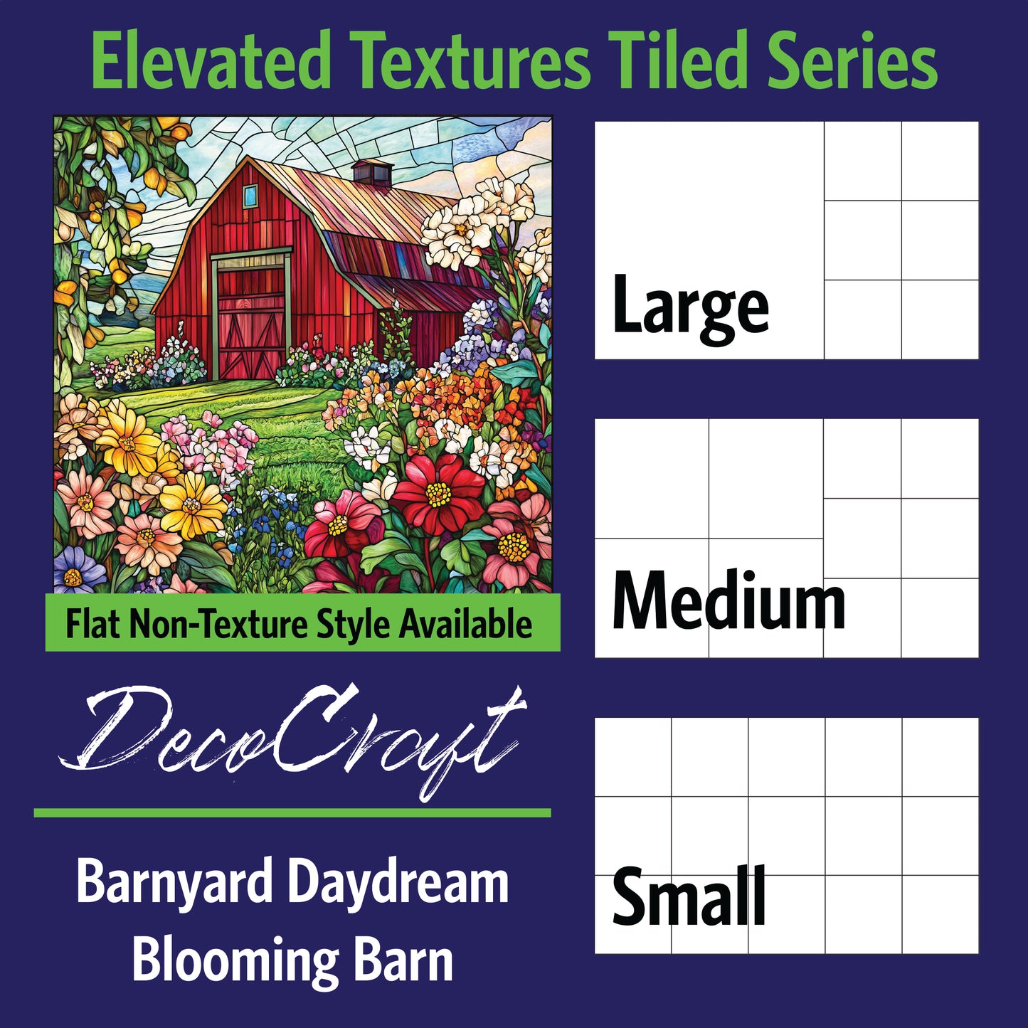 DecoCraft - Scenic Elevated Texture Tiles - Barnyard Daydream - Blooming Barn