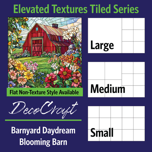 DecoCraft - Scenic Elevated Texture Tiles - Barnyard Daydream - Blooming Barn