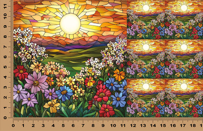 DecoCraft - Scenic Elevated Texture Tiles - Barnyard Daydream - Petals at Daybreak