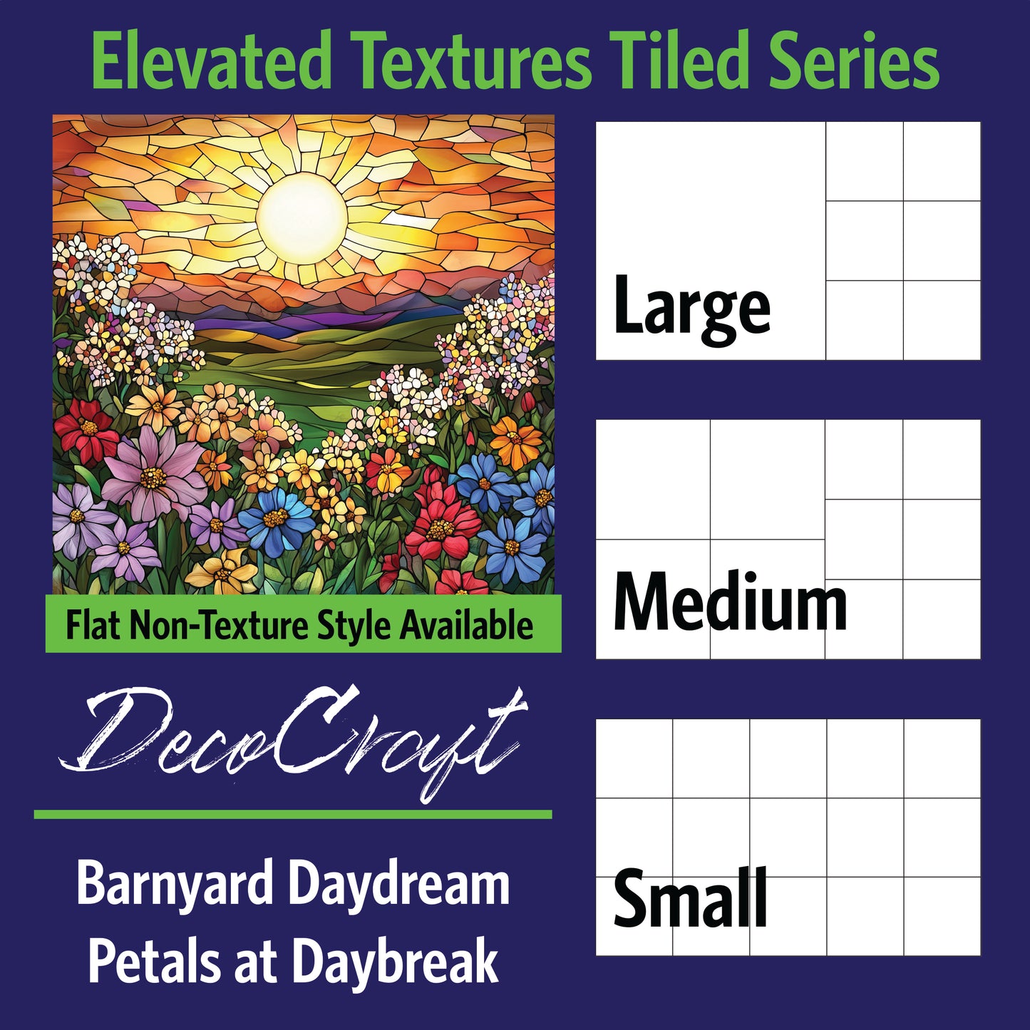 DecoCraft - Scenic Elevated Texture Tiles - Barnyard Daydream - Petals at Daybreak