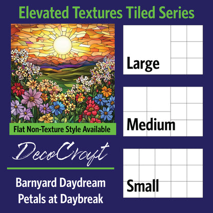 DecoCraft - Scenic Elevated Texture Tiles - Barnyard Daydream - Petals at Daybreak