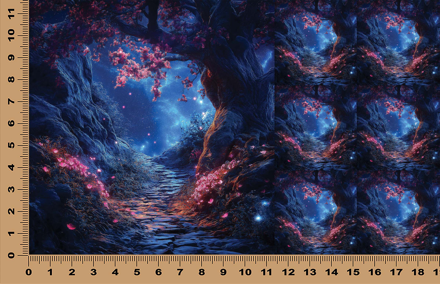DecoCraft - Scenic Tiles Series - Enchanted Grove - Nighttime