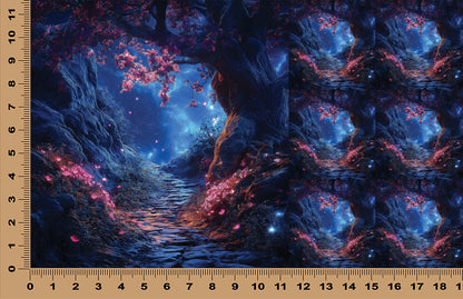 DecoCraft - Scenic Tiles Series - Enchanted Grove - Nighttime