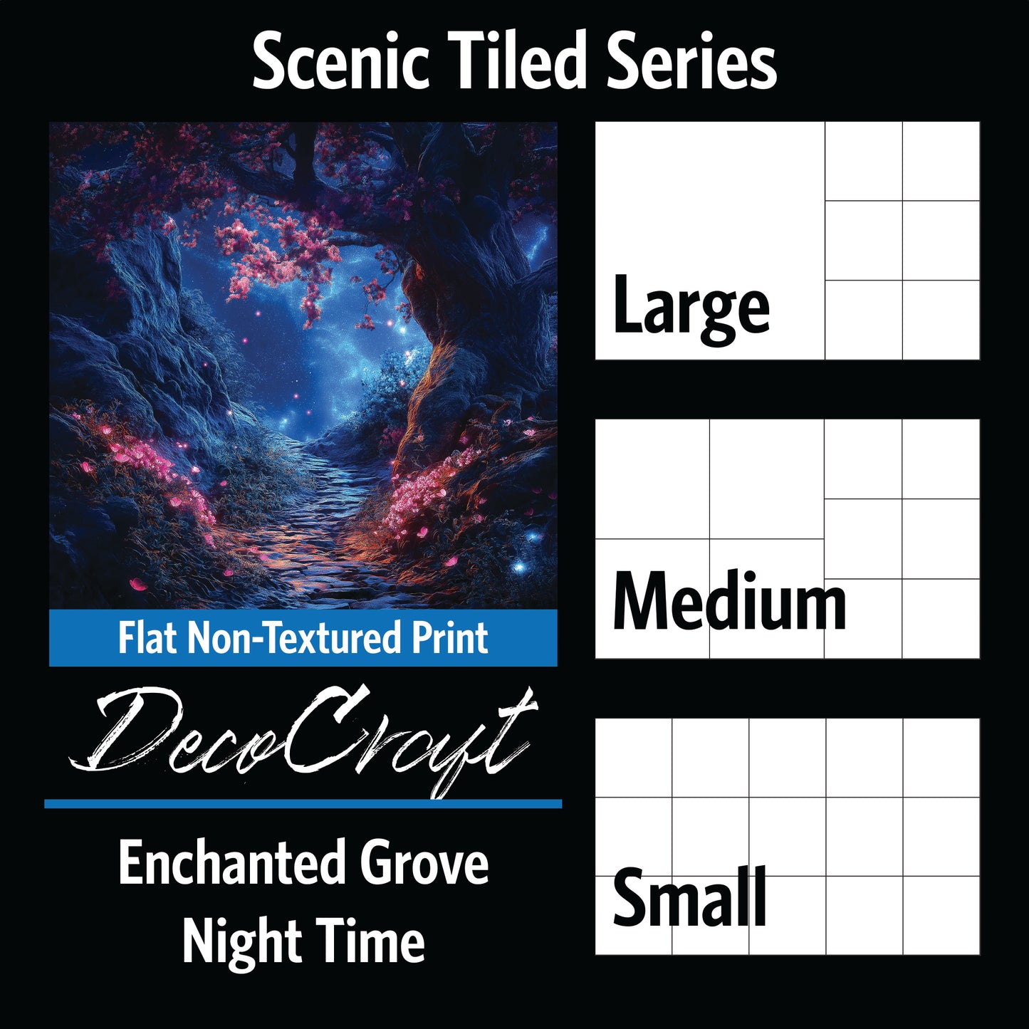 DecoCraft - Scenic Tiles Series - Enchanted Grove - Nighttime