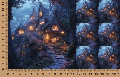 DecoCraft - Scenic Tiles Series - Twilight Enchantment - Cottage