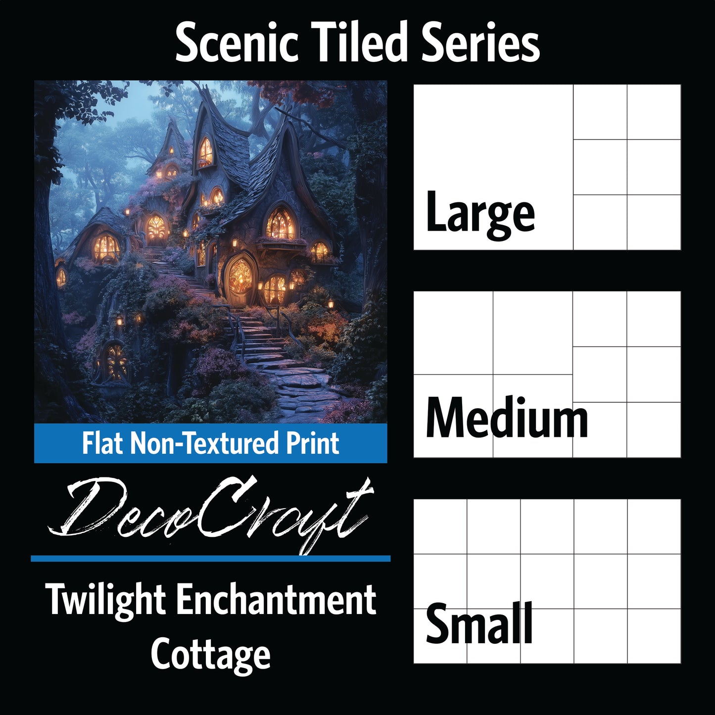DecoCraft - Scenic Tiles Series - Twilight Enchantment - Cottage