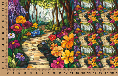 DecoCraft - Scenic Elevated Texture Tiles - Blooming Forest