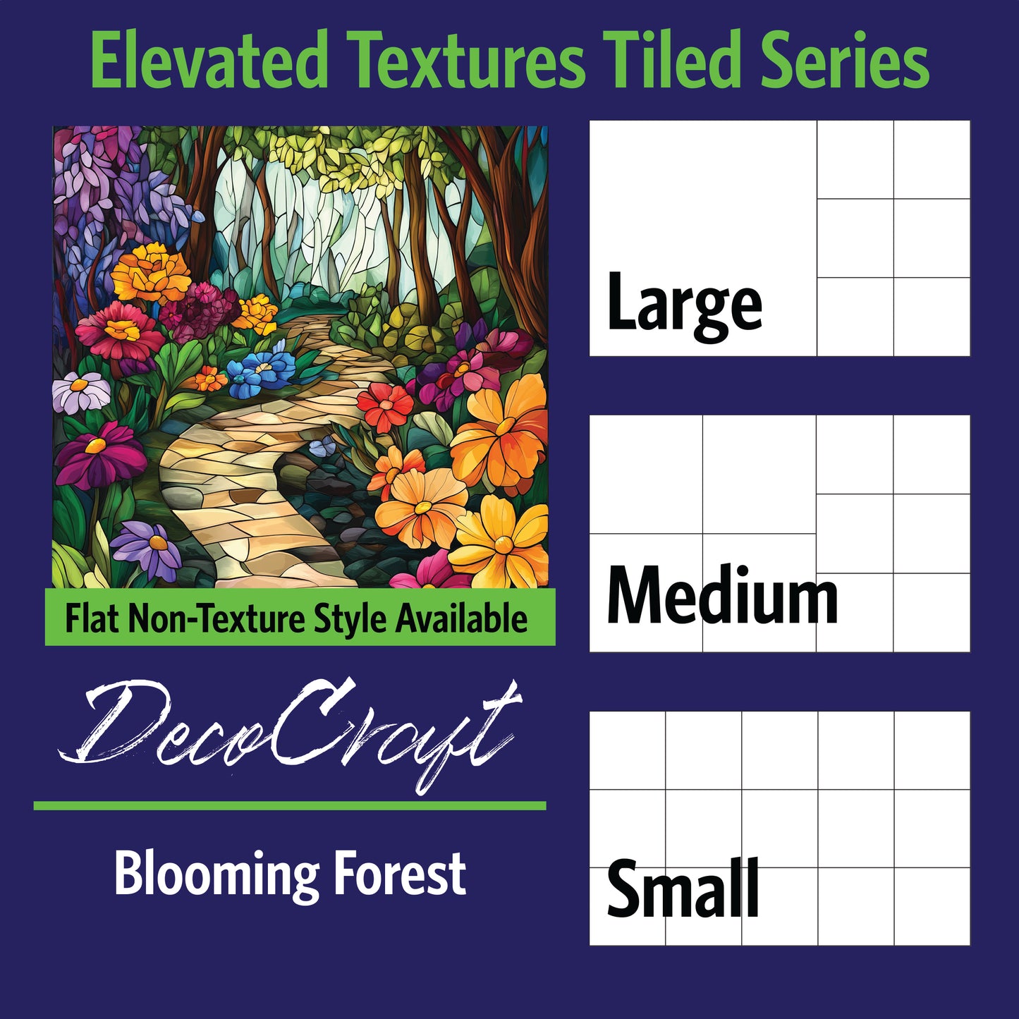 DecoCraft - Scenic Elevated Texture Tiles - Blooming Forest