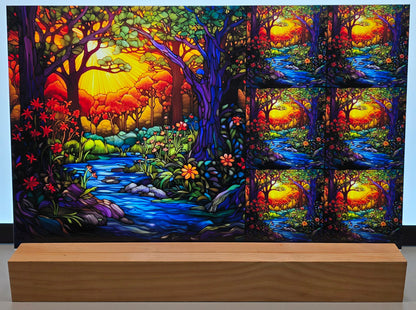 DecoCraft - Scenic Elevated Texture Tiles - Golden Forest Stream