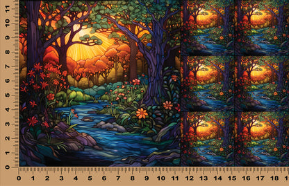 DecoCraft - Scenic Elevated Texture Tiles - Golden Forest Stream