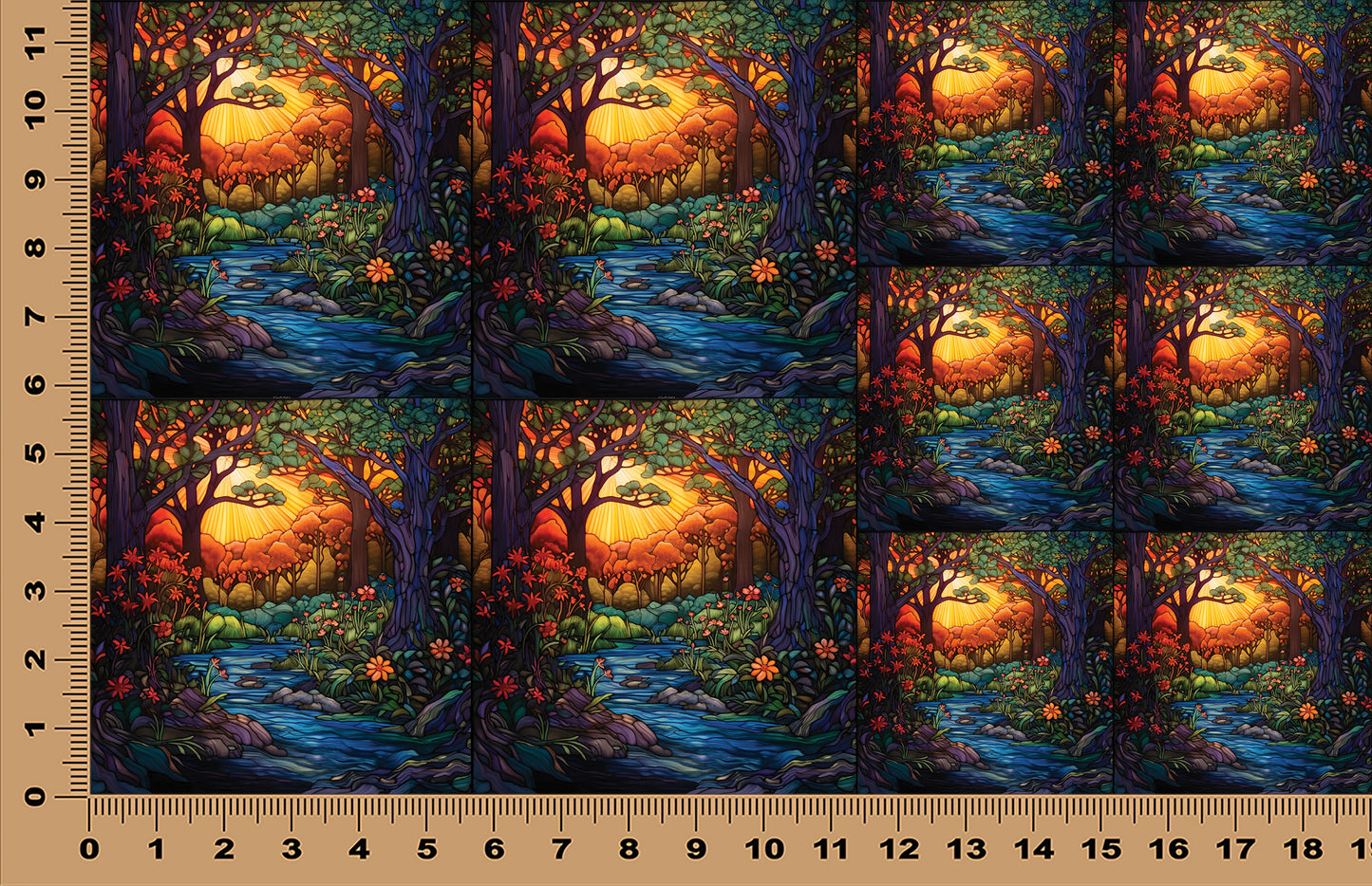 DecoCraft - Scenic Elevated Texture Tiles - Golden Forest Stream