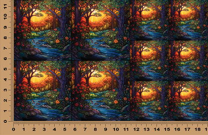 DecoCraft - Scenic Elevated Texture Tiles - Golden Forest Stream