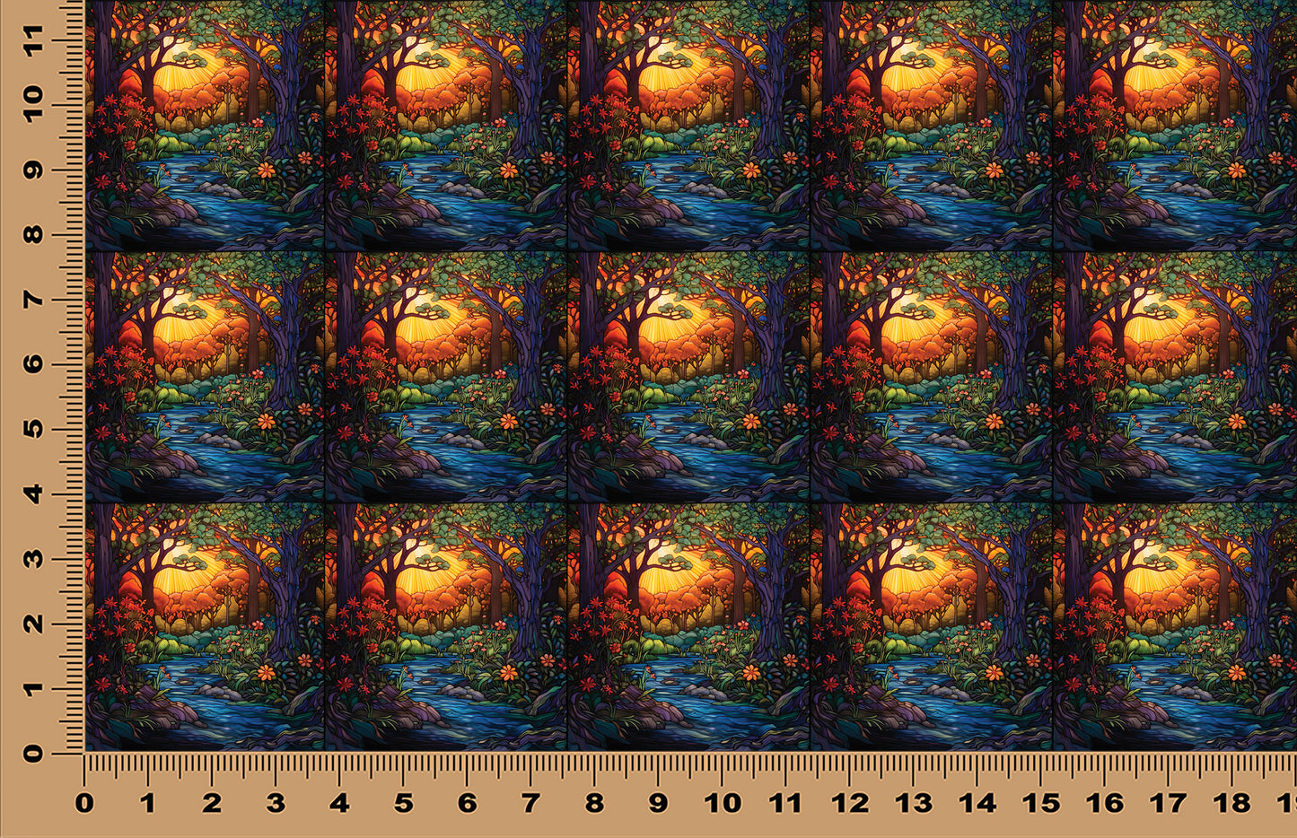 DecoCraft - Scenic Elevated Texture Tiles - Golden Forest Stream